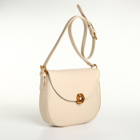 Women's bag on the Textura valve, medium size, dairy color-3