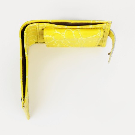 Women's wallet on the button, yellow color-2