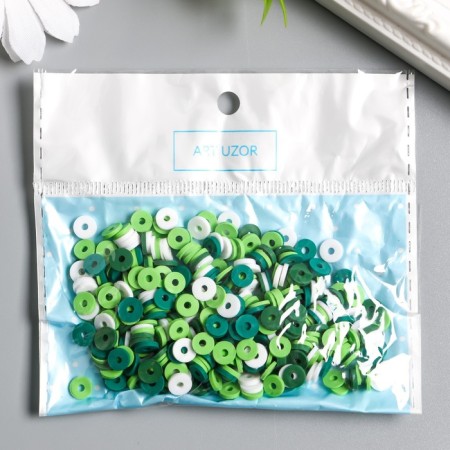 Beads for PVC Creativity "Green Rings" set ≈ 330 pcs 0.1x0.6x0.6 cm-2