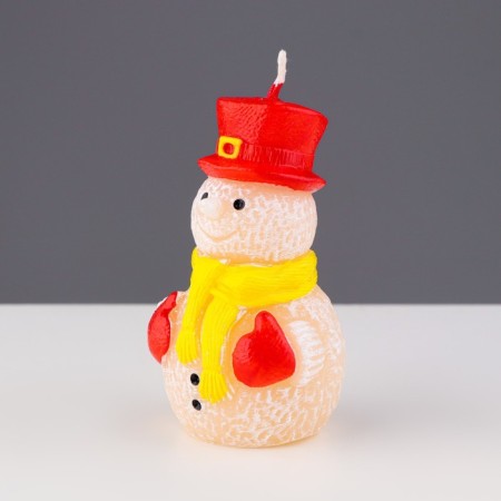 Decorative candle "Toy snowman", 4.9x4, x8 cm-4
