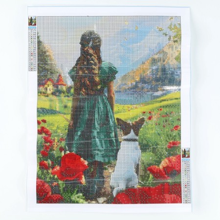 Diamond mosaic with full filling on the canvas "Emerald Fantasy", 30 x 40 cm-2