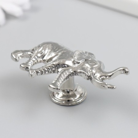 Handla for the casket metal "Indian elephant" silver 3.3x5.8 cm-1