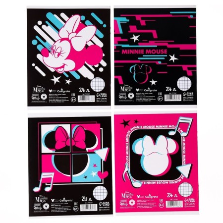 A set of notebooks 10 pieces, 24 sheets, in a cage, cover covered paper, Minnie Mouse-2