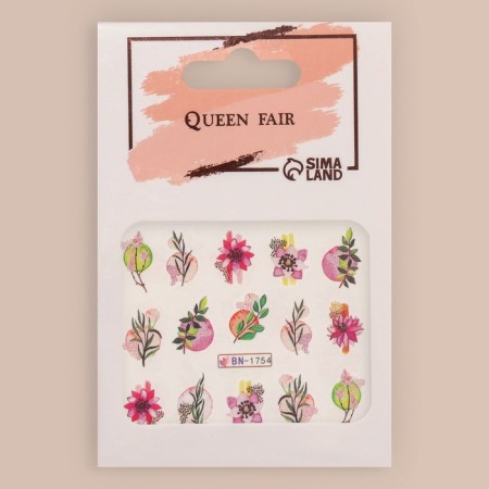 Slider - Nail design "Japanese Sakura", packing 6 pcs, multi -colored-3