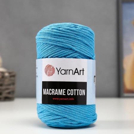Yarn "Macrame Cotton" 20% polyester, 80% cotton 225m/250g (763 azure)