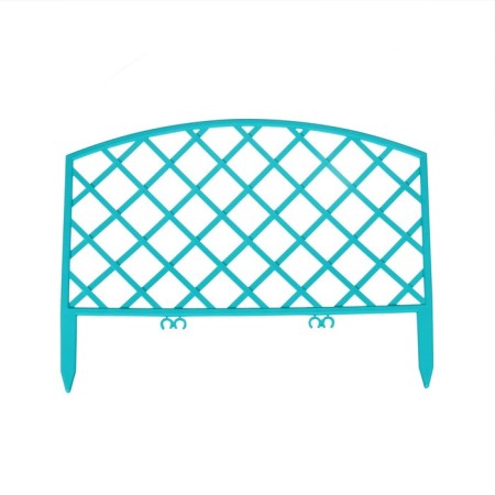 Decorative fence, 35 × 220 cm, 5 sections, plastic, turquoise, Romanika, Greengo-6