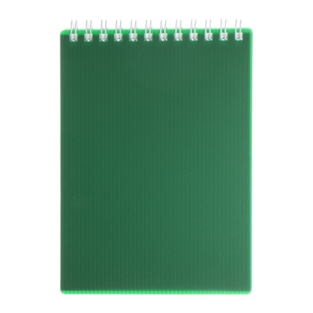 Notepad A6, 80 sheets of a cage, on the row of Velvet green, plastic cover, micropercitual for separation