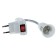 Adapter Ecola, fork-patron, E27, 275 x 45 mm, with a switch, flexible, white