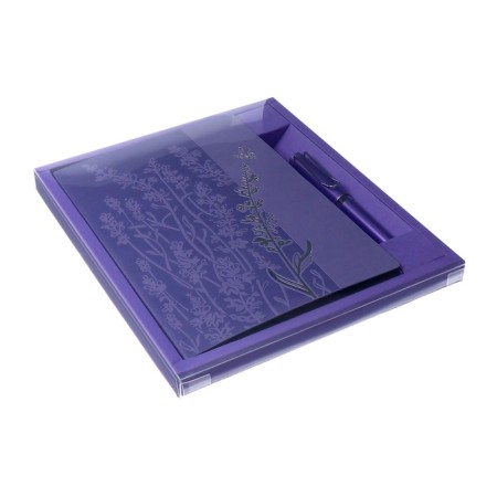 Set gift Escalada Diary A5 120 sheets, soft cover of artificial leather, foil embossing, pancake embossing, block 70 g/m2, lilac + pen + pen.-14