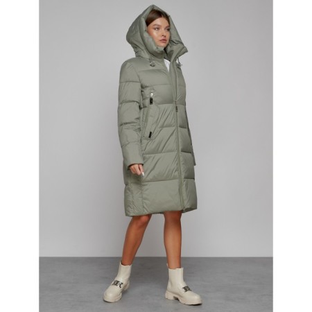 Coat insulated winter female, size 42, green color-6