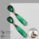 Earrings with Cleo rhinestones rain, green color in gold