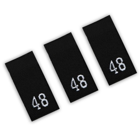 Textile strip “48”, 4.6 x 1.1 cm, black color-1
