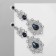 Hanging earrings with “grace” rhinestones, blue color in silver, 9 cm