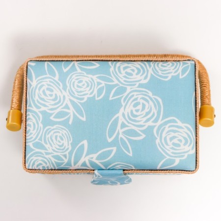 Casket for needlework "Rose on Blue" 10x13x19.5 cm-5