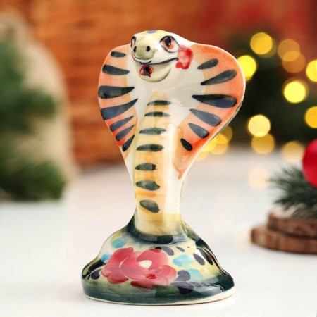 Souvenir "Cobra", large, gzhel, color, 11x7 cm-1