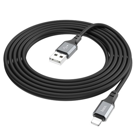 Hoco X92, Lightning cable - USB, 2.4 A, 3 m, silicone braid, black-6