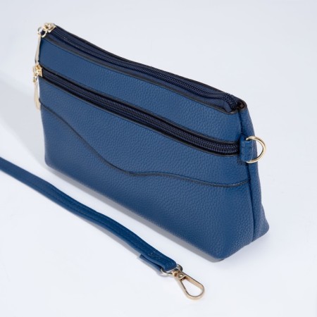 Bag Cross-Bodi with a zipper, blue color-5
