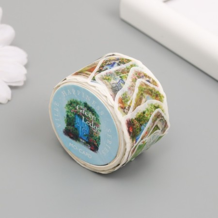 Stick Paper "Doors and windows in colors" 1.2 - 2.5 cm 100 pcs in a roll 11x8 cm-1