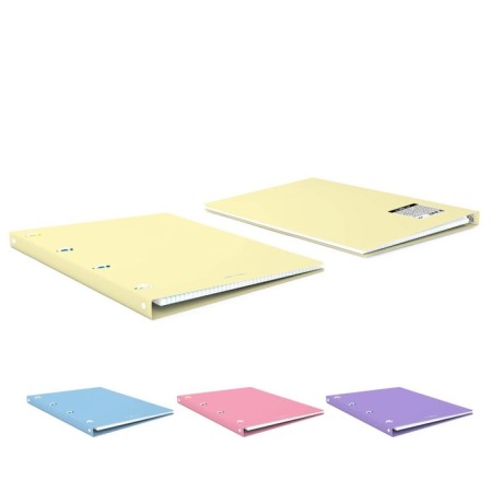 Notebook on A4 rings, 80 sheets in the Erichkrause "Pastel" cage, plastic cover, offset unit, whiteness 100%, mix-8