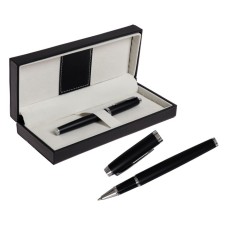 Handle Gift ball in the leatherette case, black body with silver