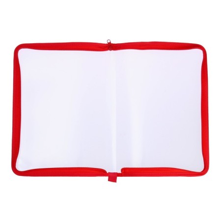 Lightning folder from 3 sides A4, 450MKM, transparent with red edging-3
