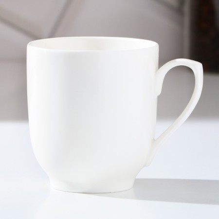 Ceramic "Flower" mug, 260 ml, white color-2