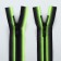 Lightning "Tractor", No. 5, detachable, automatic lock, 70 cm, green/black color