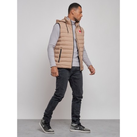 Warmed male vest, size 48, color light brown-2