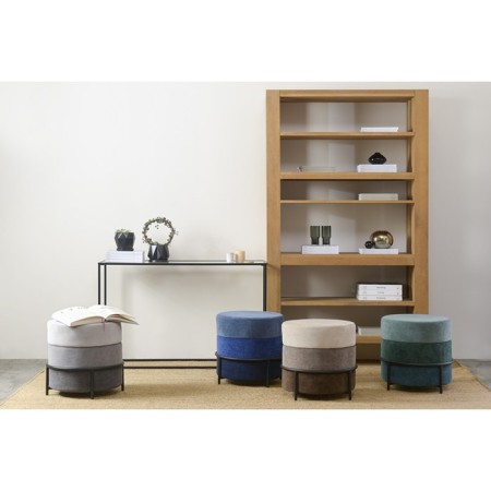 Norunn Pouffer, 480 × 480 × 450 mm, Shenill, Close Color gray-13