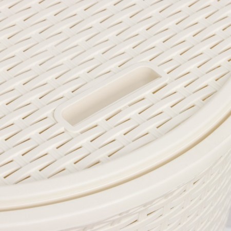 Corner underwear basket with a rattan lid, 60 l, 40 × 40 × 58 cm, ivory color-9