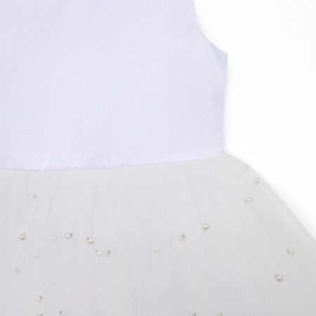 Children's dress with beads kaftan p. 30 (98-104 cm), white-9