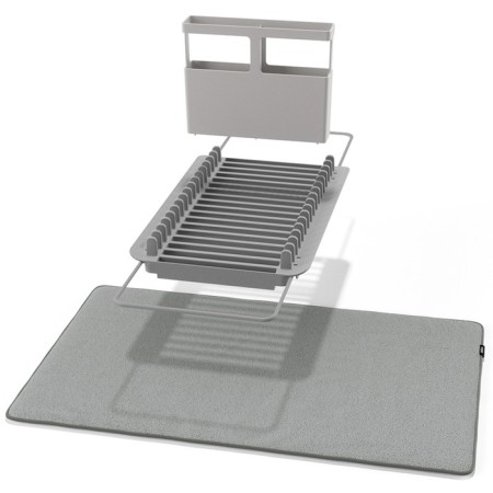 Drying rug for drying dishes with a shelf for the umbra udry 51x17x57 cm shell, dark gray color-4