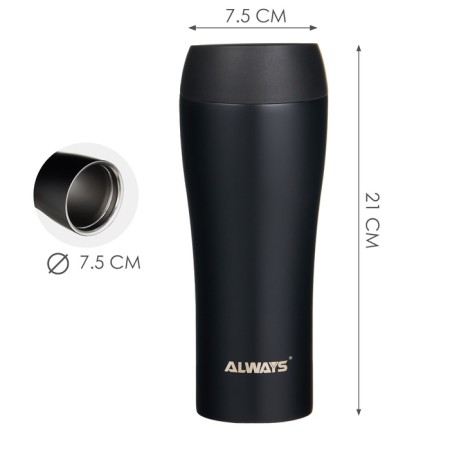Thermal circle, 450 ml, City Always, retains heat 8 hours, 21 x 7.5 cm, black-2