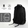 Young backpack from textiles on lightning, 4 pockets, black color