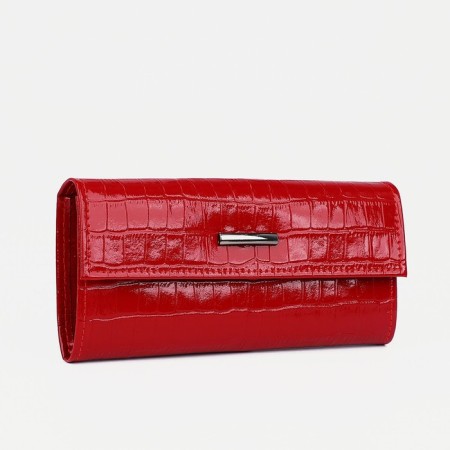 Women's wallet on the button, red color