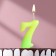 Candle for the cake number "Luminescent", 5.5 cm, number "7"