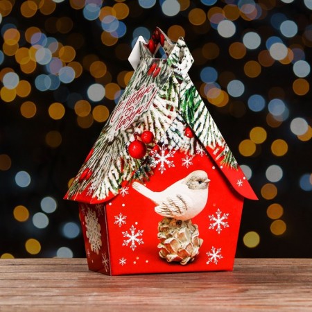 Gift box "Winter", a large birdhouse, 17 x 9x 21.3 cm-1