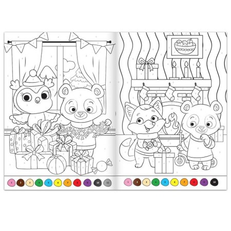 Coloring on the numbers “We are together by the New Year”, 16 pp., A4 format-2