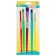 A set of brushes nylon 5 pieces, with colored handles, with rubber holders