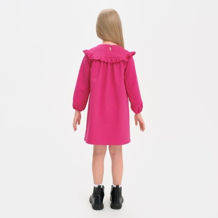 Платье для девочки с рюшей KAFTAN "Basic line", размер 30 (98-104), цвет фуксия-4