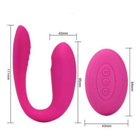 Vibrator for steam ok-hoods, with vacuum-wave clitoris stimulation, 10 modes, du, pink-2