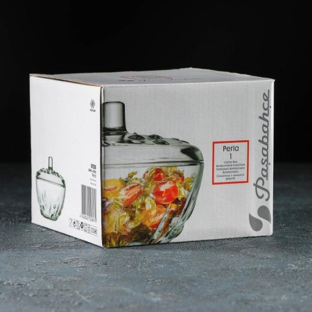 Glass Sugar Perla, 400 ml, with a lid-2