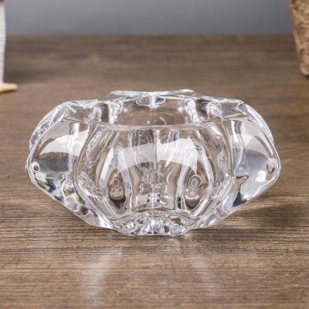 Glass of glass per 1 candle "Flower" transparent 4.3x9x9 cm-3
