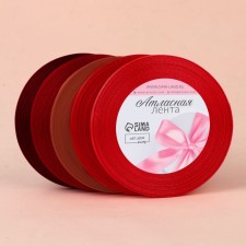 A set of satin ribbons, 5 pcs, size 1 tape: 6 mm × 23 ± 1 m, color red spectrum