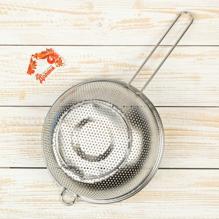A colander "Marco", d = 19 cm, 37.5 x19.5 x 7 cm, a long handle, stainless steel, chrome-3