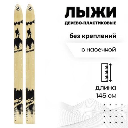Wood-plastic skis "forest", 145 cm, with a notch