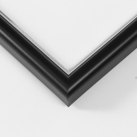 Photo frame Plastic "Mira" 21x29.7 cm, (A4) Black with silver (plastic screen)-2