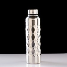 Water bottle, 1 l, 24 x 7 cm, chrome