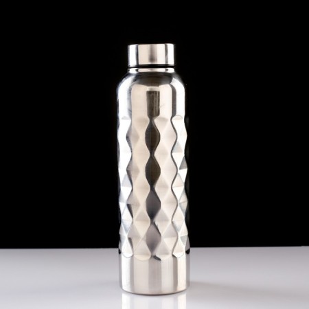 Water bottle, 1 l, 24 x 7 cm, chrome