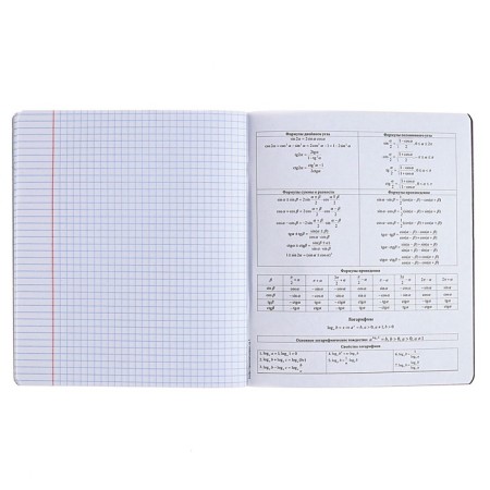 Subject notebook, 48 sheets, cage, algebra, Erichkrause "Inscription", Twin-Lalam Cardboard cover, OFSET BELICT 100%, info block-5